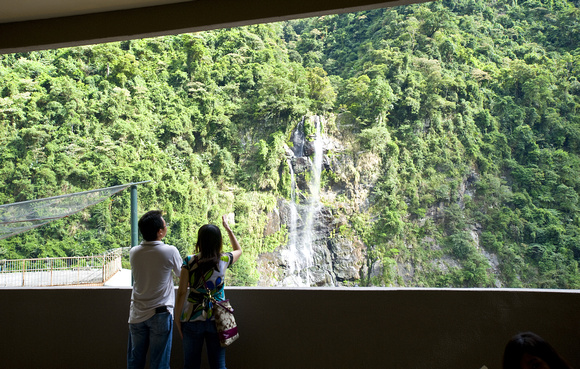Couple at Wulai Waterfall park, Taipei, Taiwan