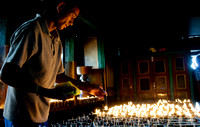 Swayambhunath temple candles, Nepal