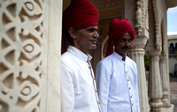 Guards at the Mubarak Mahal, Jaipur, India
