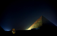 Light Show at The Pyramids of Giza, Cairo, Egypt