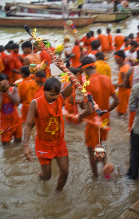 Shiva Festival devotees, Varanasi, India