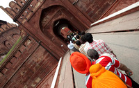 Queuing for entry into The Red Fort (Lal Qila), Delhi, India